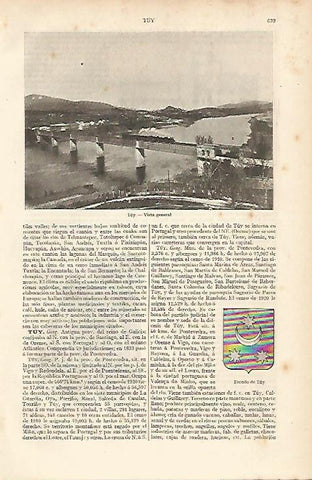 LAMINA ESPASA 12081: Vista general de Tuy Galicia