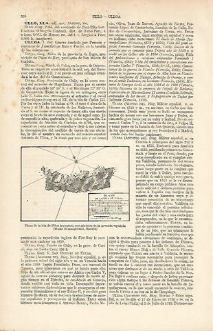 LAMINA ESPASA 12117: Plano de la isla de Ulloa Chile