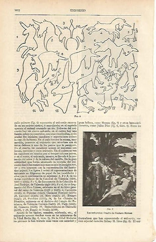 LAMINA ESPASA 12129: Los unicornios por Moreau
