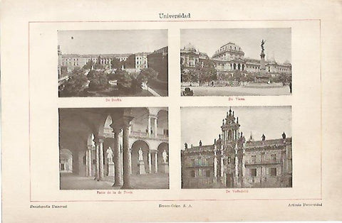 LAMINA ESPASA 12141: Universidad de Berlin de Viena de la Pavia y de Valladolid