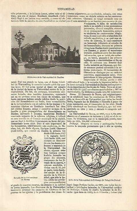 LAMINA ESPASA 12159: Biblioteca de la Universidad de Basilea