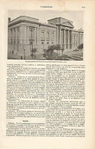 LAMINA ESPASA 12168: Facultad de Medicina de la Universidad de Buenos Aires