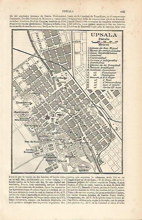 LAMINA ESPASA 12172: Plano de Upsala Suecia