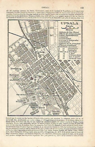 LAMINA ESPASA 12172: Plano de Upsala Suecia