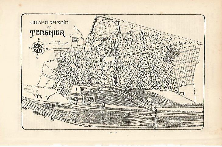 LAMINA ESPASA 12182: Plano de la ciudad jardin de Tergnier