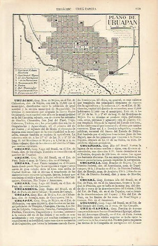 LAMINA ESPASA 12207: Plano de Uruapan Mejico