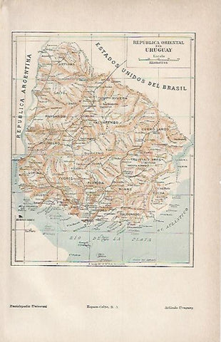 LAMINA ESPASA 12208: Mapa de Uruguay