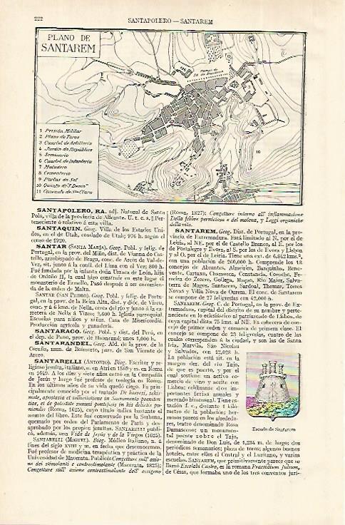 LAMINA ESPASA 12253: plano de Santarem Portugal