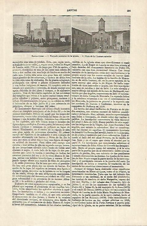 LAMINA ESPASA 12258: Iglesia del Monasterio de Santes Creus Tarragona