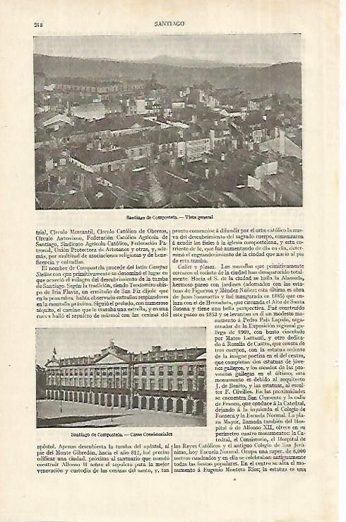 LAMINA ESPASA 12262: Vista general de Santiago de Compostela