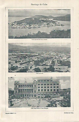 LAMINA ESPASA 12275: Panoramicas de Santiago de Cuba