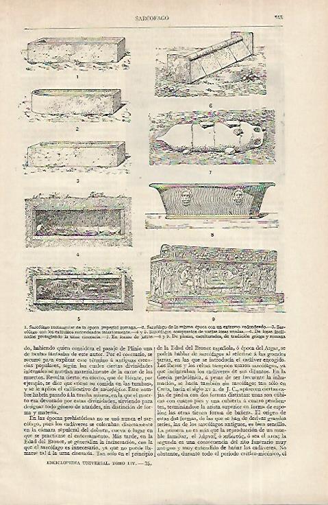 LAMINA ESPASA 12357: Tipos de sarcofago