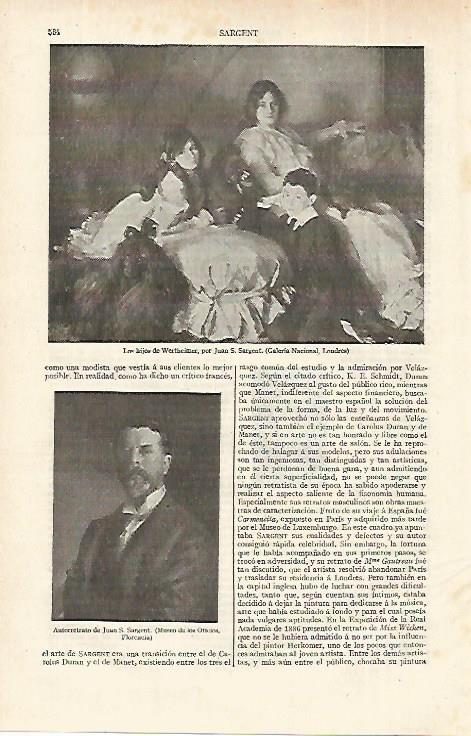 LAMINA ESPASA 12371: Los hijos de Wertheimer y Autorretrato de Sargent