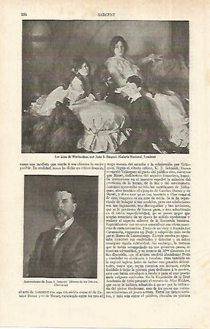 LAMINA ESPASA 12371: Los hijos de Wertheimer y Autorretrato de Sargent