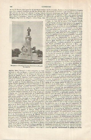 LAMINA ESPASA 12378: Monumento a Domingo Sarmiento en Rosario de Santa Fe