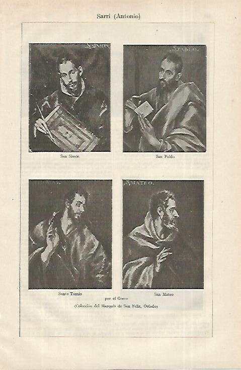 LAMINA ESPASA 12381: Obras de El Greco de la Coleccion del Marques de San Feliz