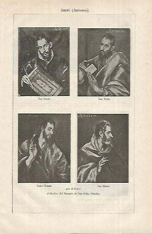 LAMINA ESPASA 12381: Obras de El Greco de la Coleccion del Marques de San Feliz