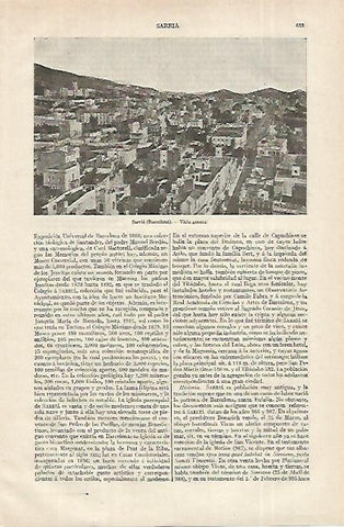 LAMINA ESPASA 12383: Vista general del barrio de Sarria Barcelona