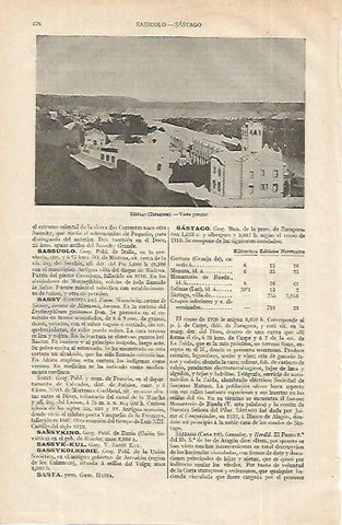 LAMINA ESPASA 12393: Vista parcial de Sastago Zaragoza