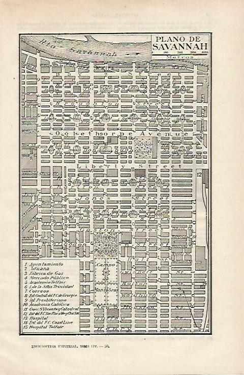 LAMINA ESPASA 12420: Plano de Savannah Estados Unidos
