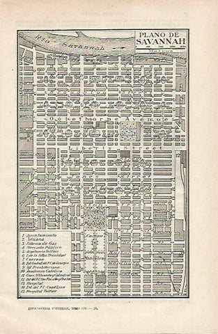 LAMINA ESPASA 12420: Plano de Savannah Estados Unidos