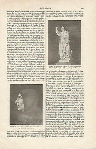 LAMINA ESPASA 12421: Estatua y retrato de Savanarola