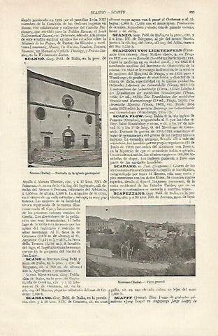 LAMINA ESPASA 12427: Vistas de Scanno y de Sansano Italia