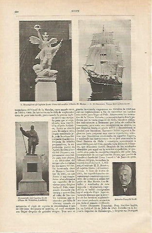 LAMINA ESPASA 12434: Monumento y buque del Capitan Scott