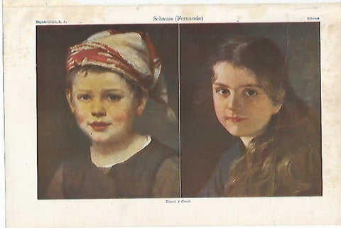 LAMINA ESPASA 12444: Hansel y Gretel por F. Schauss