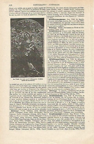 LAMINA ESPASA 12466: La Virgen del Rosal por Schongauer