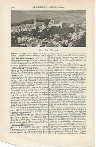 LAMINA ESPASA Alemania 12470: Vista de Schwarzenberg Alemania