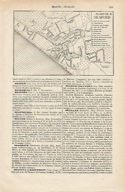 LAMINA ESPASA 12476: Plano de Seaford Inglaterra
