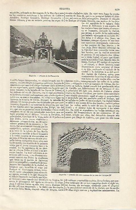 LAMINA ESPASA 12523: Puerta de la Fuencisla en Segovia