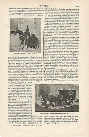 LAMINA ESPASA 12534: Guardia de seguridad español y coche de cuerpo de seguridad para conduccion de presos