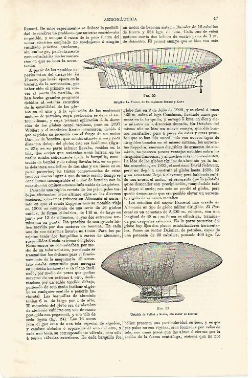 LAMINA ESPASA 12556: Dirigible La France y dirigible de Vulfert y Kuabe