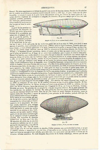 LAMINA ESPASA 12556: Dirigible La France y dirigible de Vulfert y Kuabe