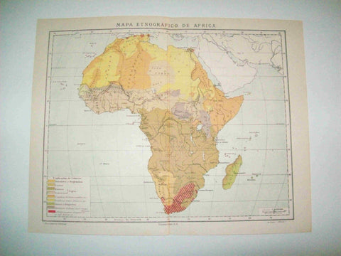 LAMINA ESPASA 12584: Mapa etnografico de Africa