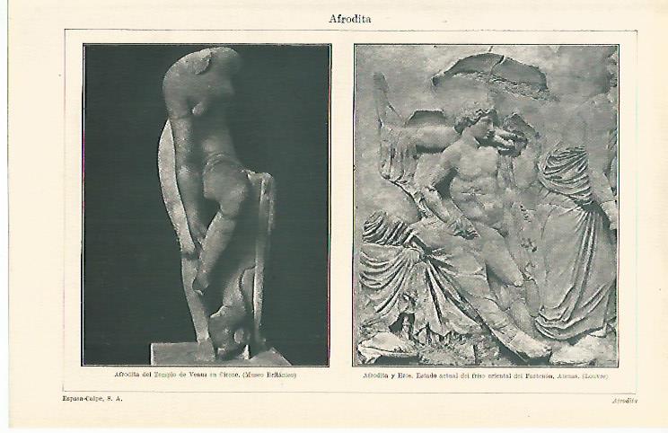 LAMINA ESPASA 12595: Afrodita del templo de Venus de Cirene y del Partenon de Atenas