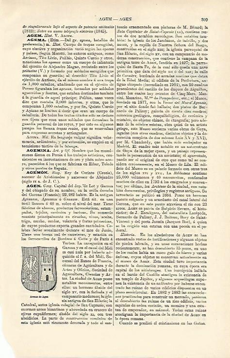 LAMINA ESPASA 12612: Armas de Agen Francia