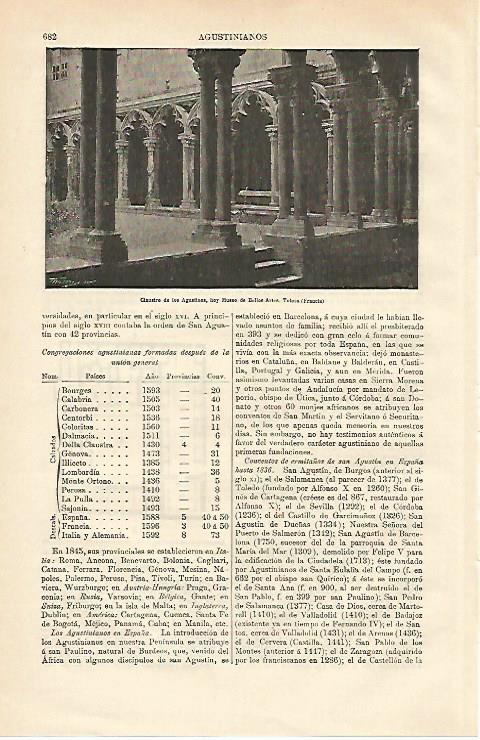 LAMINA ESPASA 12687: Claustro de los Agustinos de Tolosa Francia