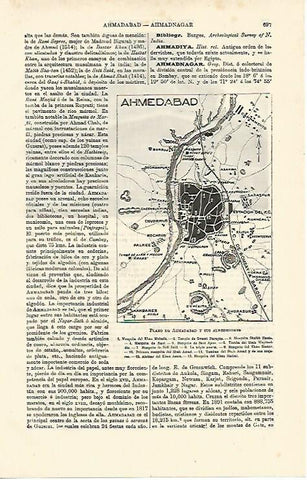 LAMINA ESPASA 12690: Plano de Ahmedabad India