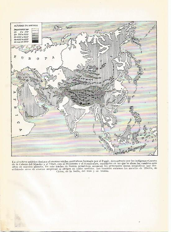 LAMINA GEOGRAFIA 0002: Mapa del nucleo montañoso del Pamir