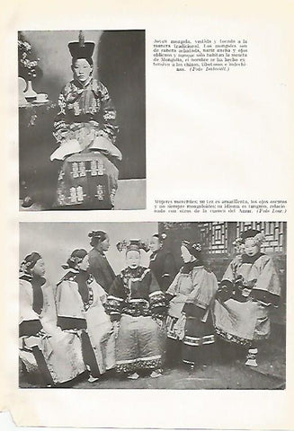 LAMINA GEOGRAFIA 0011: Joven de Mongolia y mujeres manchues