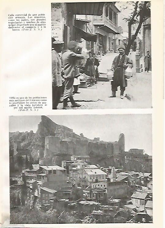 LAMINA GEOGRAFIA 0040: Calle de una poblacion de Armenia y vista de Tiflis