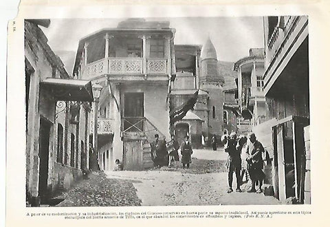 LAMINA GEOGRAFIA 0042: Calle del barrio armenio de Tiflis