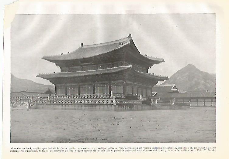 LAMINA GEOGRAFIA 0054: Palacio Real de Seul Corea