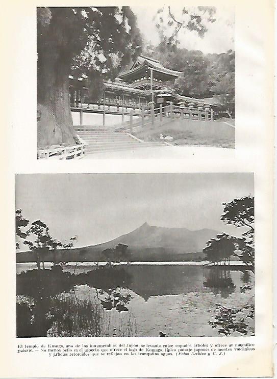 LAMINA GEOGRAFIA 0056: Templo deKasuga y Lago Komaga Japon