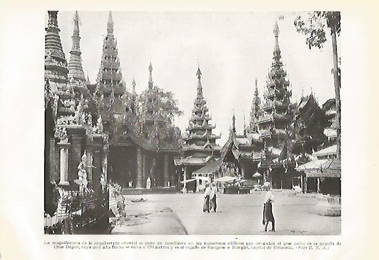 LAMINA GEOGRAFIA 0058: Pagoda de Chue Dagon en Rangun Birmania (Myanmar)