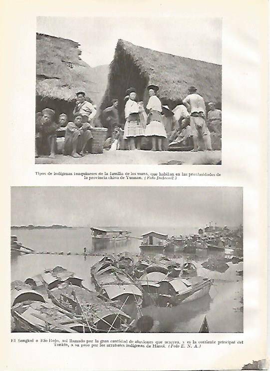 LAMINA GEOGRAFIA 0061: Indigenas Tonquineses y Rio Rojo China