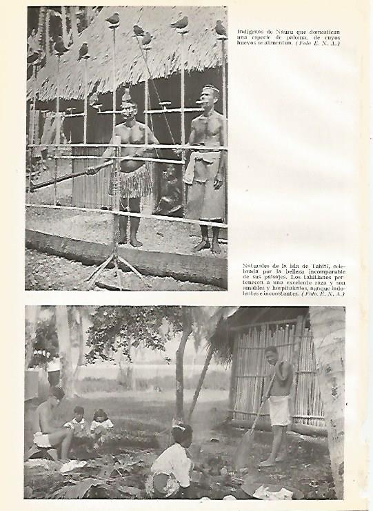 LAMINA GEOGRAFIA 0082: Indigenas de Nauru y de Tahiti